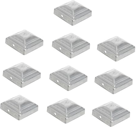 LIFKOME 10 Piezas Tapa Del Poste Cuadrada Para Vallas 2.36X2.36 Pulgadas Cubierta De Poste Para Cercado De Zinc Acero Protección Exterior Fácil Instalación