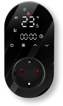MelkiSmart Wi-Fi Termostato - Serie 12 Termostato con Pantalla Táctil Programable para Aire Acondicionado de Cuatro Tubos - Control Remoto Desde Teléfono Móvil Compatible con Alexa,Google Home,IFTTT