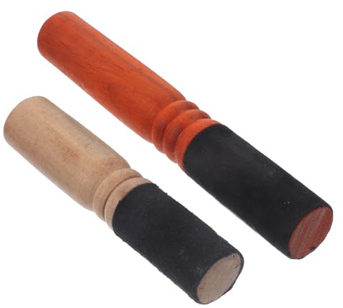 YARNOW Mazos para Cuencos Sonoros Budistas de Madera, Set 2 Piezas (mediano y Grande), Accesorio para Meditación y Relajación Varillas para Cuenco de Canto Tibetano