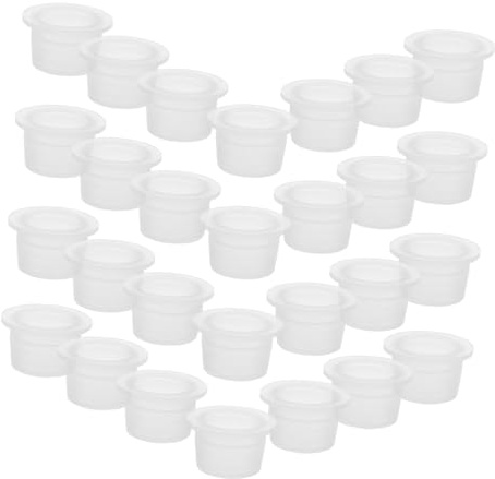 Baluue Bouchons D'étanchéité en Plastique Souple 28 Dents 18 Mm Transparents Pack De 200 Bouchons Réutilisables pour Bouteilles D'aromathérapie, Pots à Sel Et Usage Domestique