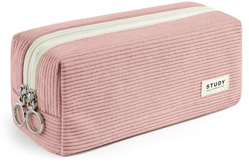 KALIDI Mäppchen Federmäppchen mit 2 Fach Mädchen Teenager Stiftetasche Stiftemappe Cord-Stoff Federtasche Pencil Case Schulmäppchen