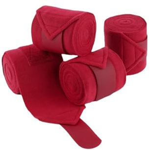 Perfeclan 4 Vendajes para Patas de Caballo, Suaves Y Transpirables, para Entrenamiento de Salto Y Equitación, Rojo
