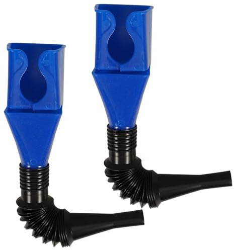 Healvian Lot de 2 Entonnoirs Flexibles Pliables en Plastique Bleu Entonnoirs pour Huile Moteur et Liquide de Transmission Tuyau Extensible Collier de Serrage Outil Portable pour