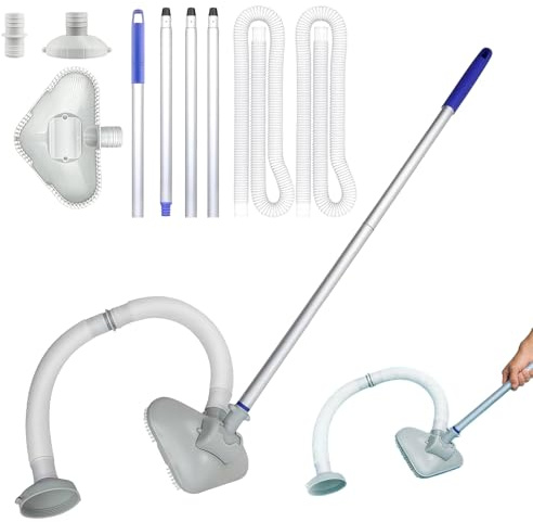 Aspirateur Piscine, Aspirateur Piscine Hors Sol, Tête D'aspiration Et Manche Télescopique De 144 Cm, Skimmer Piscine Hors Sol pour Les Piscines, Spa