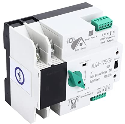 Aramox Interruttore di Trasferimento, Funzionamento Automatico e Manuale da 100 A 230 V CA con Commutazione Rapida e Ritorno Automatico, per Casa, Fabbrica, Centro Commerciale,