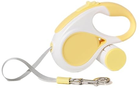 Automatische, einziehbare Hundeleine mit 3 m/5 m ausziehbarem Seil for Outdoor-Aktivitäten wie Spaziergänge, Wanderungen und als Katzenleine for kleine Hunde geeignet(Yellow,3M)