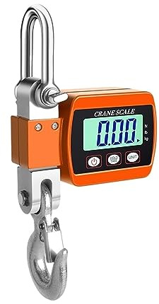 Escala colgante Báscula de grúa Digital 500Kg/300Kg, báscula colgante portátil, servicio pesado, gancho Industrial con retroiluminación LCD, cambio unidad(500kg Orange)
