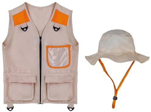 Generisch Gilet da pesca per bambini, con attrezzatura leggera per attività all'aperto, set senza maniche, per ragazze, escursionismo, pesca, campeggio, trekking, giardino e avventure all'aria aperta