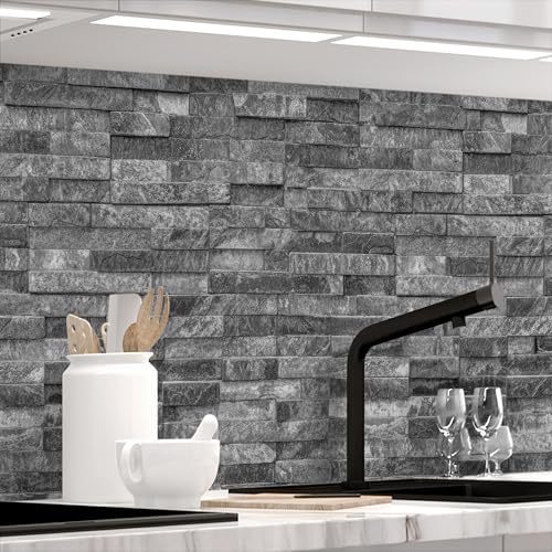 STICKERPROFIS Küchenrückwand STEINWAND LUXURY (Premium) 60 x 80cm | Spritzschutz & Fliesenspiegel · alle Untergründe · hitzebeständig, abwaschbar · ohne Bohren · 1,8mm Verbundmaterial, Matt