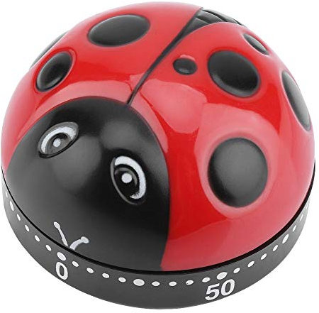 Simpatico timer da a forma di coccinella Timer da 60 minuti con anello rumoroso Meccanico a carica automatica Utensili da