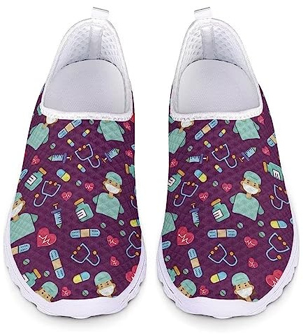 POLERO infirmière modèle sans Lacet Chaussures pour Femmes léger Maille Respirant Marche Course Jogging Chaussures de Travail Sport Sneaker Taille 36-45
