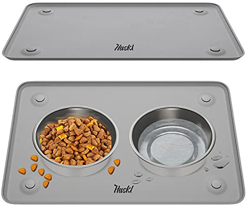 Napfunterlage Futterunterlage Futternapf Fressnapf Unterlage Silikonmatte 40x60 cm Antirutschmatte für Hundenapf Hund Katze Größe L rutschfeste Silikonunterlage