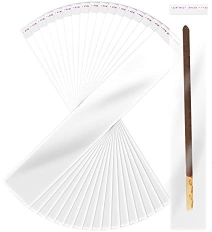SAVITA 100pcs 5x25cm Cellophantüten Selbstklebend Transparente Plastiktüte Cellophantüte Self Sealing Klar Verpackung Beutel für Kleine Geschenke Biscuit Rod EIS am Stiel Süßigkeiten