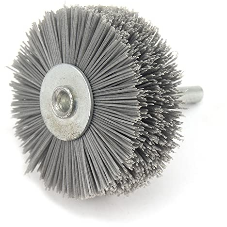 BINCIBH Spazzola Nylon,Tamburo Ruota in Nylon 6mm Shank Trapano abrasivo Filo rettifica in Nylon Setola in Nylon Pennello lucidante per mobili in Legno Finitura Mogano (Color : 52mm)