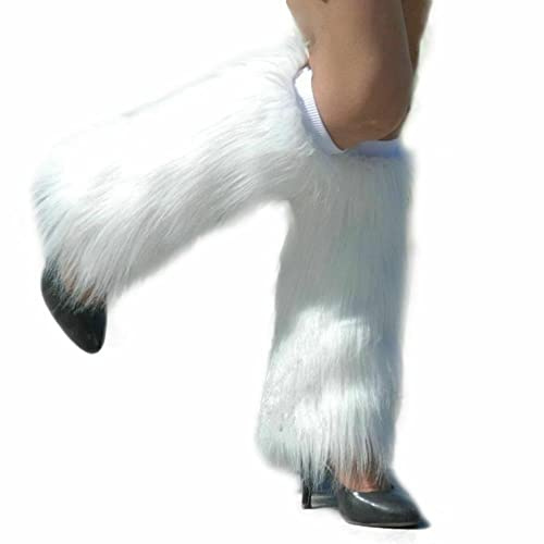 QIGEN LTD 40cm Ladies Fashion Boot Cuff Fluffy Soft Furry Faux Fur Leg Warmer Boot Toppers