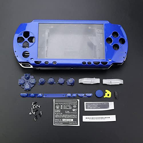 New Replacement PSP 1000 Full Housing Shell Cover with Buttons Screws Set - Blue