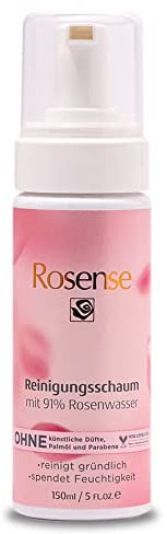 Rosense Reinigungsschaum – feuchtigkeitsspendende Gesichtsreinigung mit 91% natürlichem Rosenwasser vegan - 150 ml