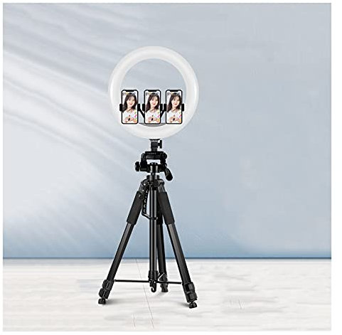 FURUIWUFENG Halterung für Autotelefon Ringlicht Mit Stand, 14in Selfie LED Ringlicht Mit Stativ Mobiltelefonhalter Selfie Ringlicht Für Live, Stream Makeup Fotografie Video Schwarz Auto handyhalter