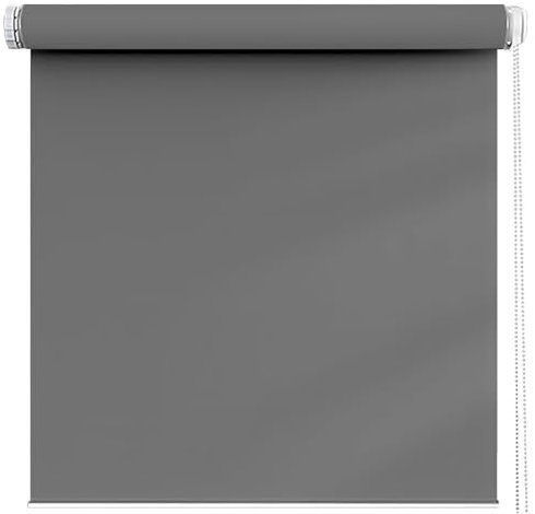 Rollo für Fenster Ohne Bohren 100 x 60 cm Sichtschutz und Sonnenschutz, Seitenzugrollo Sonnenschutz Rollo mit Verstellbarer Kette für Fenster und Türen, Dunkelgrau