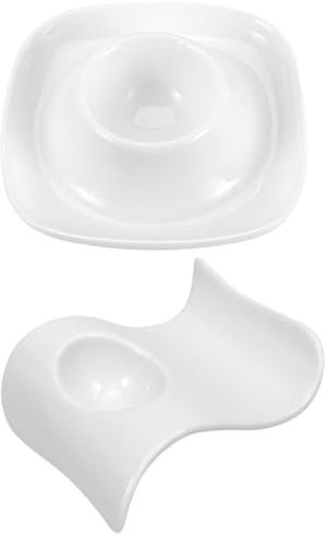 BESTonZON 2 Pezzi Portauovo In Ceramica Contenitore In Acciaio Inossidabile Vassoio Per Uova Brunch Portauovo Vassoio Per Muffin In Acciaio Inossidabile Supporto Di Tazza