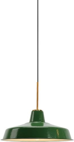 Hertl Lámparas colgantes de esmalte industrial vintage Poste verde Restaurante Lámpara colgante de metal nostálgica for cocina Isla Tienda Lámpara de techo Lámpara