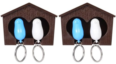 MAGICLULU Vogelhaus Schlüsselhalter Wandhalterung 7.20X9.50X8.80Cm Birdhouse Keychain Halter Für Zuhause Und Büro Praktische Aufbewahrung Mit Dekorativem Vogelhaus Design