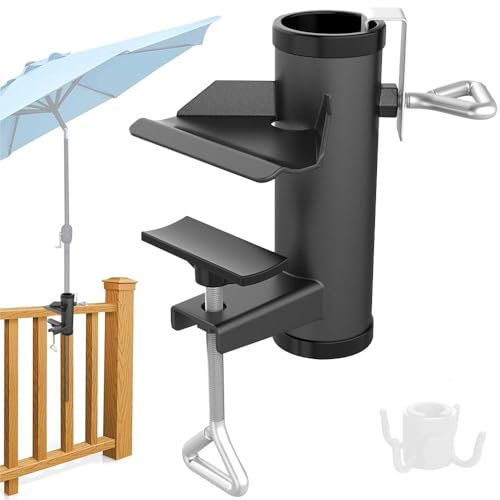 Anyingkai Abrazadera para Sombrilla,Soporte Sombrilla para Barandilla,Soporte de Sombrilla para Balcones,Abrazadera para Sombrilla De Playa,Soporte Parasol Balcon (Fregar)