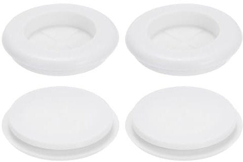 sourcing map 20Pcs Rubber Grommets 1-2/8 (32mm) Drill Hole, 1 (24mm) ID Single Sided Hole Plugs Ring Gasket for Firewall Cable Wire Protecting, White