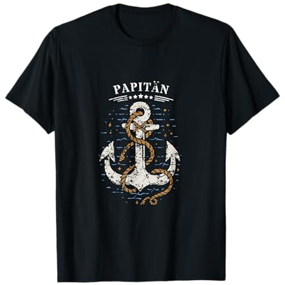 Papitän für Bootsbesitzer, Kapitäne, Väter und Papas. T-Shirt