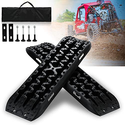 ISOISL Sandbleche Offroad Anfahrhilfe Wohnmobil mit Aufbewahrungstasche und Installationstool,10T Last,Reifenleiter für PKW LKW Geländewagen Wohnmobil