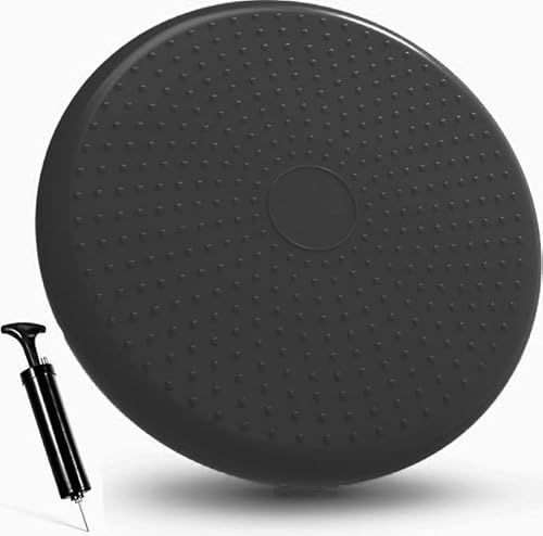 G5 HT SPORT Cojín propioceptivo Air Balance Pad【Bomba incluida/Ø35 cm】 Varios colores | Cojín hinchable para propioceptividad, equilibrio y rehabilitación, entrenamiento y Balance Board (negro)