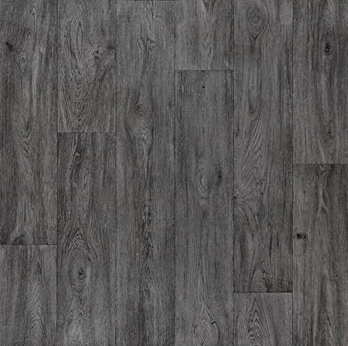 Generic Lino Vinyl Flooring Anti Slip Grey Dark Grey Wood Effect 2m x 4m