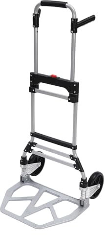 Transportwagen 2-in-1 Sackkarre und Plattformwagen Aluminium Transportkarre klappbar Transportsystem Handwagen Teleskopgriff inkl. Räder und Expanderseilen bis 120kg