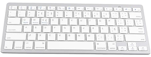 Mtlavishness Teclado Mini 78 Teclas Ultra Delgado Portátil Blanco Teclado Silencioso con Distancia De 10m para 3.0 Teclad PC Ordenador Portatil Tableta