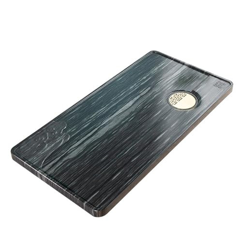 MYVVKIA Bandeja de té de Piedra con veta de Madera Verde Natural para Uso doméstico, Mesa de té de Piedra Moderna, Juego de té Chino de mar de té, Mesa de té,