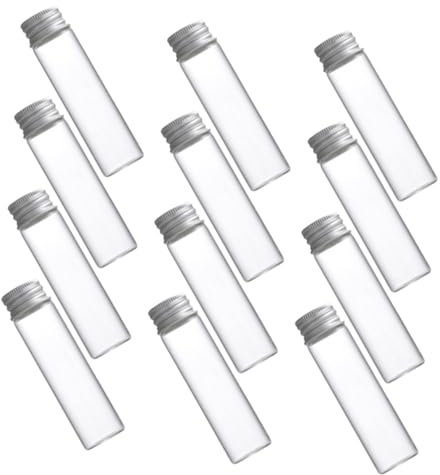 Cabilock 50pièces Petites Bouteilles Verre Vides avec Bouchons Mini Pots Récipients pour Échantillons de Poudres et Liquides