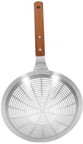 VERDANVERSE Colador De Cocina De Acero Inoxidable Cuchara Ranurada Con Mango Para Colgar Colador Para Pasta Fideos y Alimentos Multiusos Para Freír y Hervir