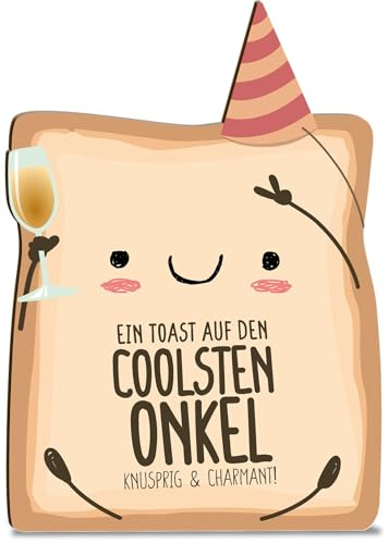 Onkel Geschenk Karte Toast Onkel Holzkarte - Geburtstagskarte mit Umschlag - stilvolle Karte für Toast, wertschätzender Gruß für enge Verwandte, Grußkarte Familie, Grußkarte fürs Familie
