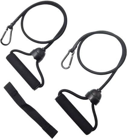 ONIPAX Stepper Widerstandsbaender mit Griffen Set 2 Stueck | Elastisches Material, Home Gym Training, Ganzkoerper Workout, Verbindungsgurt fuer doppelten Widerstand