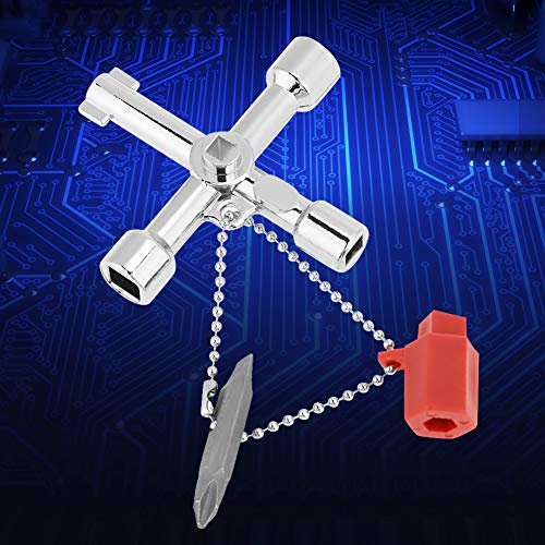 TOPINCN Llaves de Emergencia Duraderas con Llave Cruzada Universal para Gabinete de Ascensor de Automóvil, 10 Piezas Plateadas
