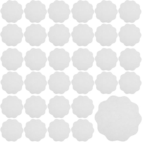 DIYEAH 500 Feuilles de Papier Sulfurisé Rondes Blanches 12 Cm, Résistant la Graisse, pour Emballage Boisson, Scellage Boissons Chaudes et Froides, Usages Café, Thé, Jus, Pâtisserie,