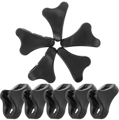 TOYANDONA 10 Pezzi Tenditori di Fune Antifreddo Neri, Fibbie per Corda Antivento da Campeggio Leggere, Elementi di Fissaggio per Tende e Ombrelloni, Accessori per attività Outdoor e Picnic