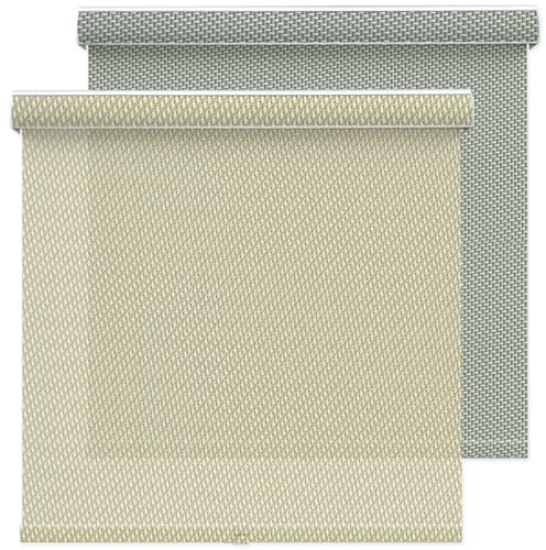 ODIJOO Light Filtering Privacy Roller Shades, Free-Stop Window Blinds with Spring Control, Thermal Insulated UV Block Fabric, Soft Light Diffusing Window Coverings with Valance for Home,Beige 15