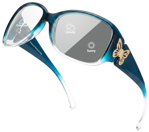 Myiaur Photochromic Polarised Sunglasses Women with UV400 Protection | Anti Glare Lens, Wraparound Butterfly Retro Frame, For Daily Wear & Driving