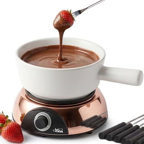 Artestia Electric Dip Warmer & Fondue Pot with Adjustable Temperature – Multi-Purpose Cheese Dip, Queso, Nacho Cheese Sauce, Gravy, Broth Fondue & Hot Fudge Warmer for Parties, White