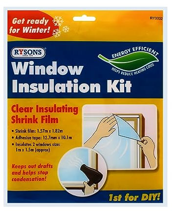 RYSONS Window Insulation Kit Fit Double Glazing Shrink Film Draught Excluder Condensation