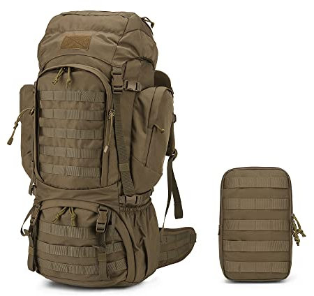 Mardingtop 60 Liter Taktischer Rucksack mit Regenhülle Großer Trekkingrucksäcke Erweiterbar Outdoor Rucksack Wanderrucksäcke mit Zubehör Pouch für Reisen, Camping