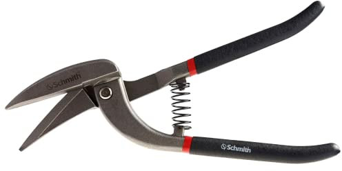 Blechschere mit Durchlauf Links - Robustes Trockenbau Werkzeug zum Blech Schneiden - Ihr Zuverlässige Metallschere - zum Blechbearbeitung - rutschfester PVC beschichteter Griff