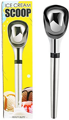 FUYTERY Cuillère à crème glacée en acier inoxydable à long manche Cuillère solide Ustensile de cuisine