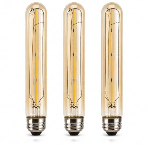 LEDSone Pack 3 | LED Vintage E27 Tubular Light Bulb, T185 4W (Equivalent 40W) Dimmable 2700K Warm White 450 Lumens Energy Saving Bulb for Long Wire Cage Lamp & Indoor Lighting Decoration